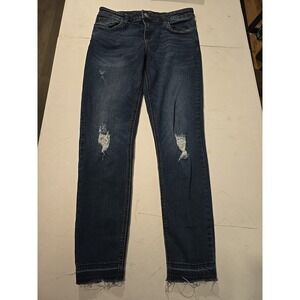 Prosperity Lena Skinny Jeans - Women size 30‎ - Blue - Raw Hem - Mid Rise